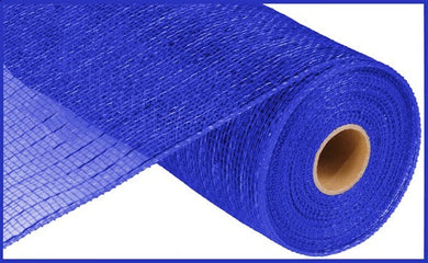 Deco Poly Mesh Ribbon : Metallic Royal Blue with Royal Blue Foil - 10 Inches x 10 Yards (30 Feet)