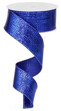 Metallic Wired Ribbon : Royal Blue - 1.5 Inches x 10 Yards (30 Feet)