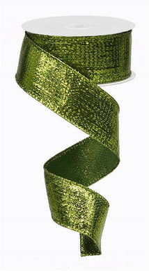 Metallic Wired Ribbon : Lime Green - 1.5 Inches x 10 Yards (30 Feet)