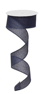 Solid Wired Ribbon : Navy Blue - 1.5 Inches x 10 Yards (30 Feet)