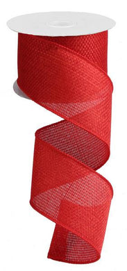 Solid Wired Ribbon : Red - 2.5 Inches x 10 Yards (30 Feet)