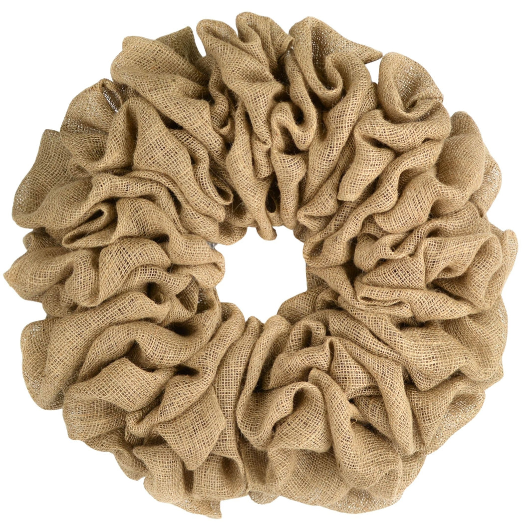 Beige Plain Burlap Wreath Already Made