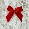 Load image into Gallery viewer, Set of 6 Small Red Bows, 3.5" wide, gold loop included
