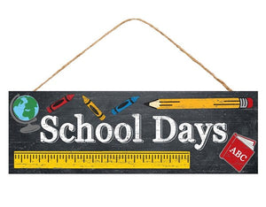 Teacher School Days Chalkboard Wooden Sign - 12.5 Inches x 6 Inches