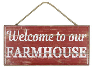 Welcome to Our Farmhouse Wooden Sign - 12.5 Inches x 6 Inches