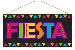 Fiesta Wooden Sign : - 12.5 Inches x 6 Inches