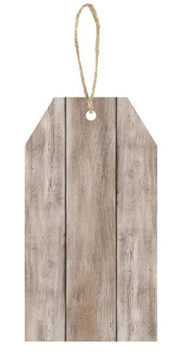 Blank Tag Wooden Sign : Grey - 12 Inches x 6.5 Inches