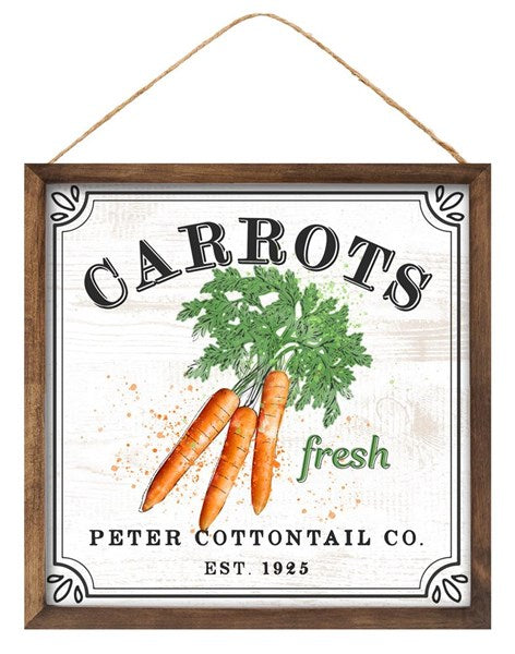 Fresh Carrots Peter Cottontail Wooden Sign