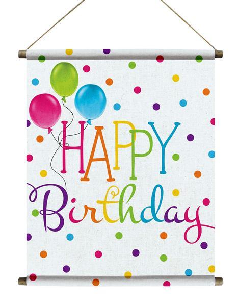 Happy Birthday Mini Banner : - 12 Inches Tall x 8.75 Inches Wide
