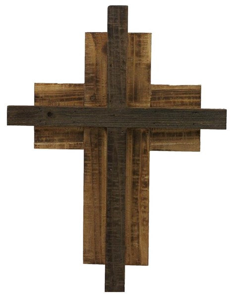 Two Layer Wooden Cross - 17 Inches x 13 Inches