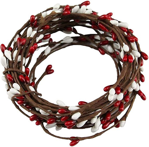 Pip Berry Garland : Red White - 21.5 Feet Long