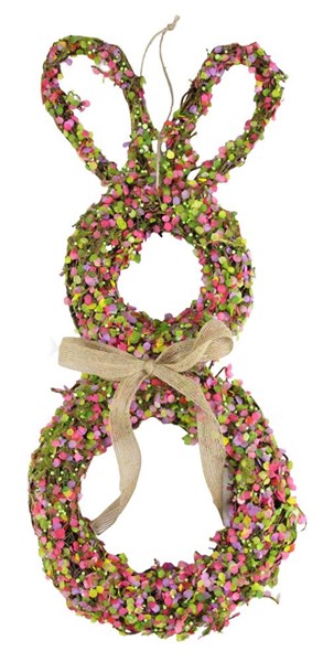 Rattan Rabbit Wreath : 19.5 inches x 8.5 inches