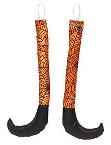 Witch Legs Attachment : Orange Black - 14" Inches