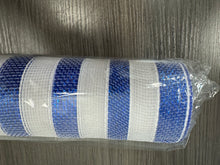 Load image into Gallery viewer, 21" Deco Poly Mesh Ribbon : Blue White Stripe (10 Yards)
