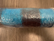 Load image into Gallery viewer, 21" Deco Poly Mesh Ribbon : Blue Black Stripe (30 Feet)
