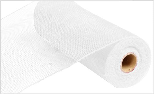 Deco Poly Mesh Ribbon : Non Metallic White - 10 Inches x 10 Yards (30 Feet)