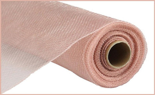 Deco Poly Mesh Ribbon : Non Metallic Rose Gold - 10 Inches x 10 Yards (30 Feet)