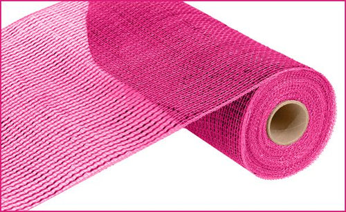 Deluxe Wide Foil Deco Poly Mesh Ribbon : Solid Hot Pink - 10 Inches x 10 Yards (30 Feet)