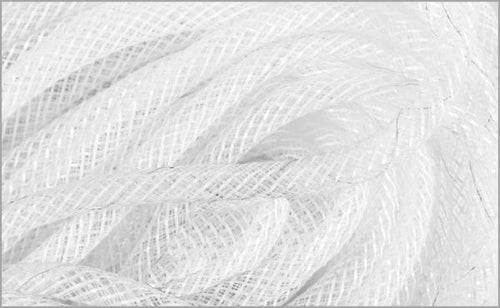 Deco Mesh Ribbon Flex Tubing: White with White Film - 8mm x 30 Yards (90 Feet)