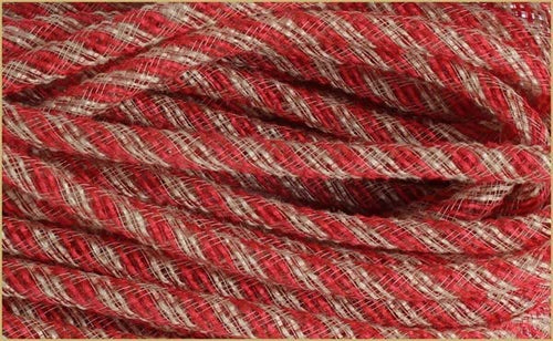 Faux Jute Flex Tubing : Natural Red  - 8mm x 30 Yards (90 Feet)