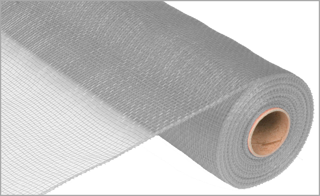 Deco Poly Mesh Ribbon : Value Metallic Silver - 21 Inches x 10 Yards (30 Feet)