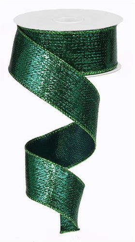 Metallic Lame Wired Ribbon: Emerald Green - 1.5 Inches x 10 Yards (30 Feet)