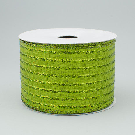 Metallic Lime Stripe - 2.5 inches x 50 yards (150 Feet)