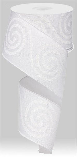 White swirl - 2.5 inches x 50 yards (150 Feet)