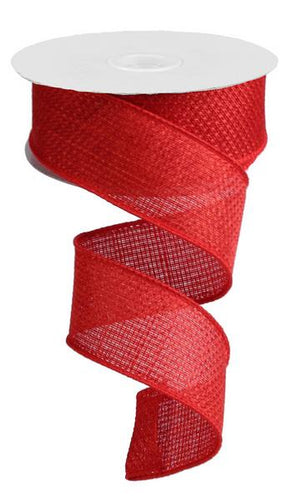 Solid Wired Ribbon : Red - 1.5 Inches x 10 Yards (30 Feet)