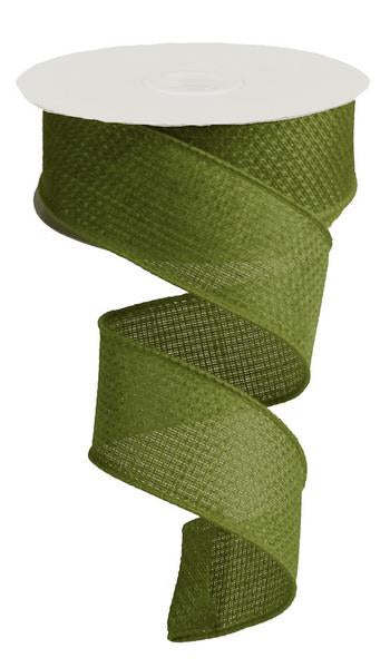 Solid Wired Ribbon : Moss Green - 1.5 Inches x 10 Yards (30 Feet)