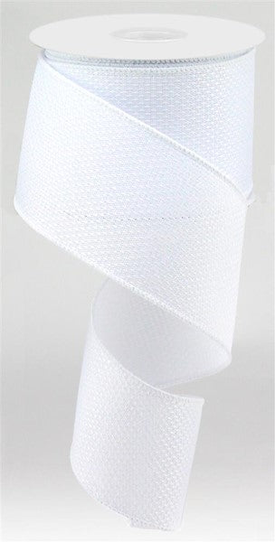 Solid Wired Ribbon : White - 2.5 Inches x 10 Yards (30 Feet)