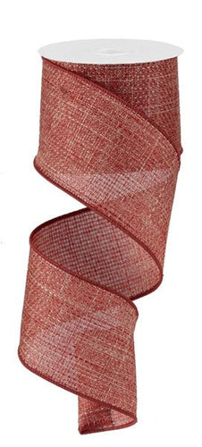 Solid Wired Ribbon : Solid Clay - 2.5 Inches x 10 Yards (30 Feet)