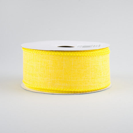 Yellow Sunflower Solid Wired Canvas Ribbon, 1.5 Inches x 10 Yards, RG127829