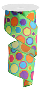 CLAY'S DOTS Color: LIME GREEN MULTI - 2.5 Inches x 100 Feet (33.3 Yards)