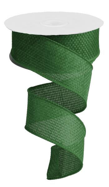 Solid Cross Burlap Wired Ribbon : Emerald Green - 1.5 Inches x 100 Feet (33.3 Yards)