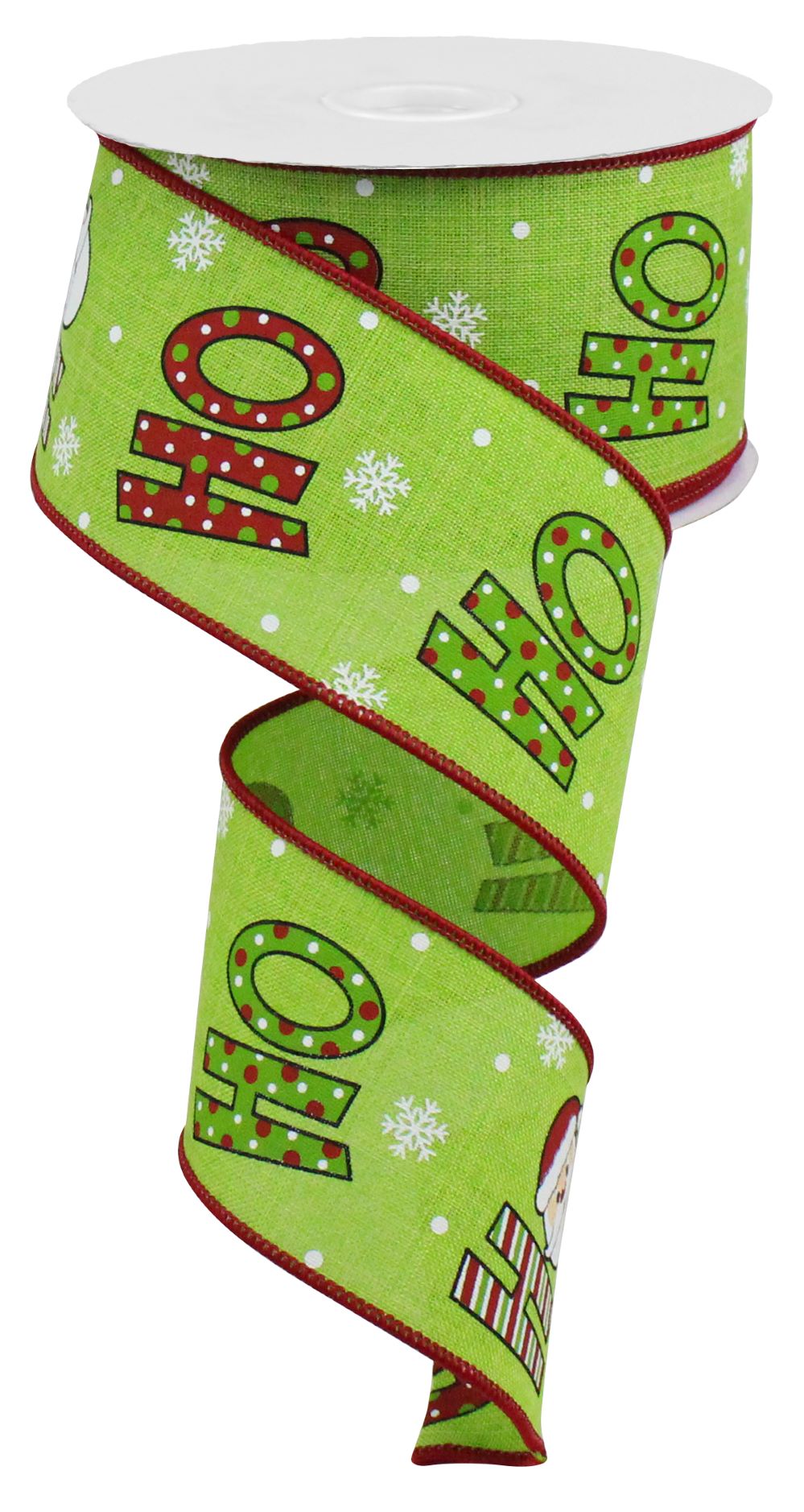 HO HO HO ON ROYAL Color: LIME/WHITE/CREAM/RED - 2.5 Inches x 100 Feet (33.3 Yards)