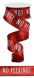 No Peeking Metallic Ribbon : Red Metallic - 1.5 Inches x 10 Yards (30 Feet)