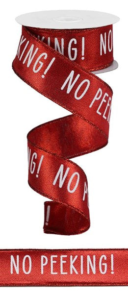 No Peeking Metallic Ribbon : Red Metallic - 1.5 Inches x 10 Yards (30 Feet)