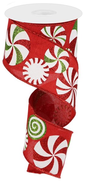 Bold Peppermint Royal Ribbon : Red - 2.5 Inches x 10 Yards (30 Feet)