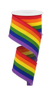 RAINBOW VERTICAL STRIPE - 2.5 Inches x 10 Yards (30 Feet)