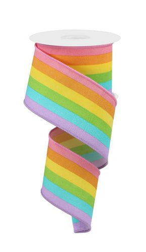 RAINBOW VERTICAL STRIPE - 2.5 Inches x 10 Yards (30 Feet)