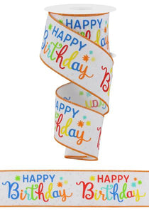 HAPPY BIRTHDAY SCRIPT - 2.5 Inches x 10 Yards (30 Feet)