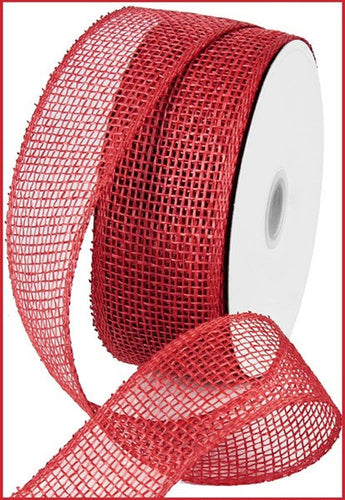 Poly Burlap Mesh Ribbon : Watermelon Pink - 2.5 Inches x 20 Yards (60 Feet)