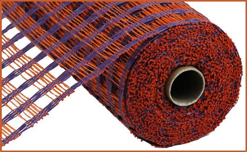 Purple orange poly burlap check - 21 Inches x 10 Yards (30 Feet)