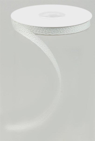 Faux Jute Corsage Ribbon : White - 0.5 Inches x 25 Yards (75 Feet)