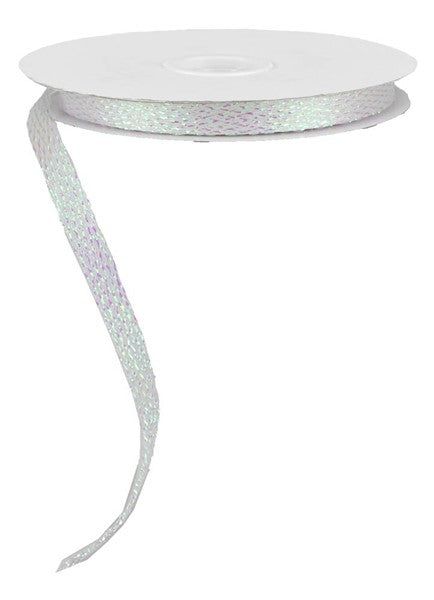 Iridescent Corsage Ribbon : White - 0.5 Inches x 30 Yards (90 Feet)