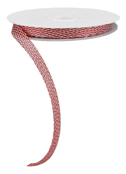 Metallic Corsage Ribbon : Red White - 0.5 Inches x 30 Yards (90 Feet)