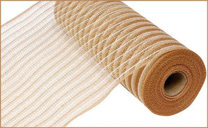 Poly Jute Burlap Mesh Ribbon : Natural Beige, Cream - 10.25 Inches x 10 Yards (30 Feet)