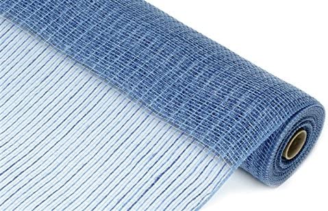 Denim Blue 10 Inch x 30 Feet Deco Poly Jute Mesh Ribbon