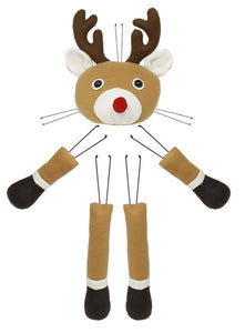 Reindeer Head Legs Hands Plush Wreath Embellishment Kit (5 Pieces, 24" Tall)